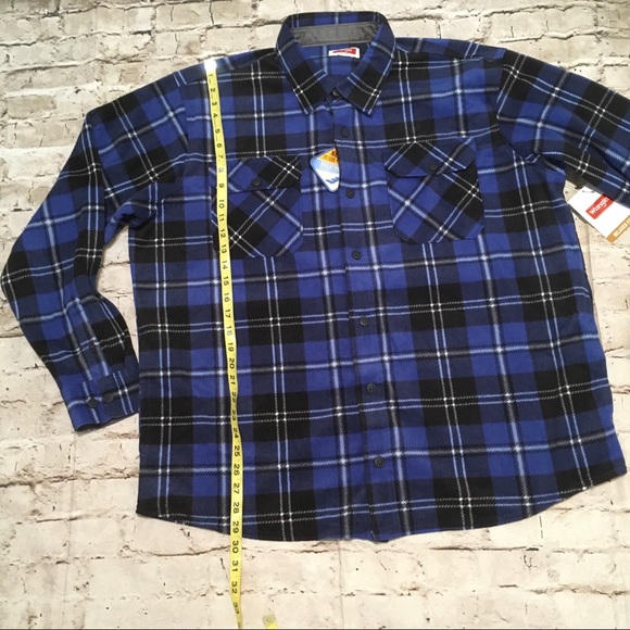 NWT wrangler plaid flannel long sleeve shirt - Picture 5 of 11